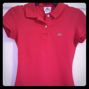 Red Lacoste fitted polo shirt